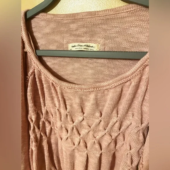 SOLD Free People we the free babydoll loose fit top size xs small pink boho - Picture 4 of 5